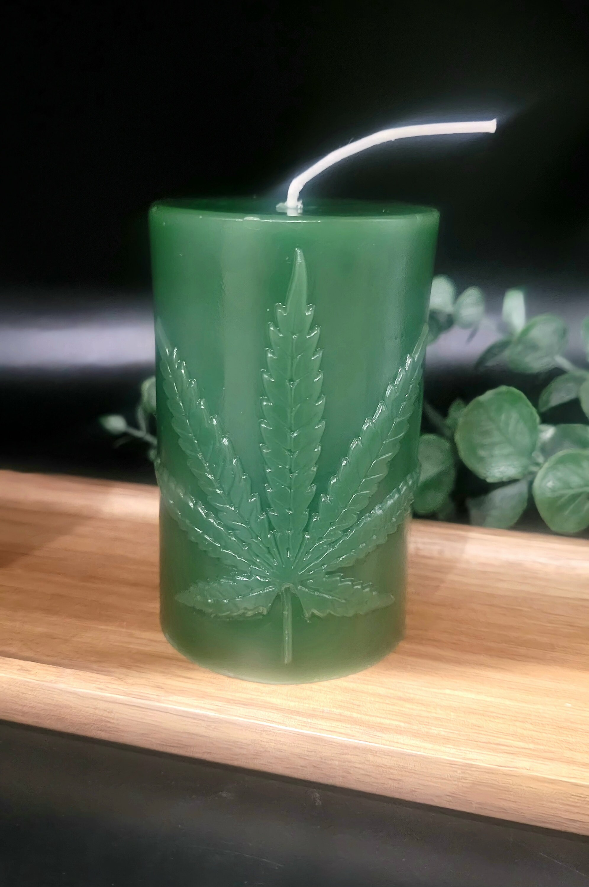 Instagram post showcasing a weed candle design