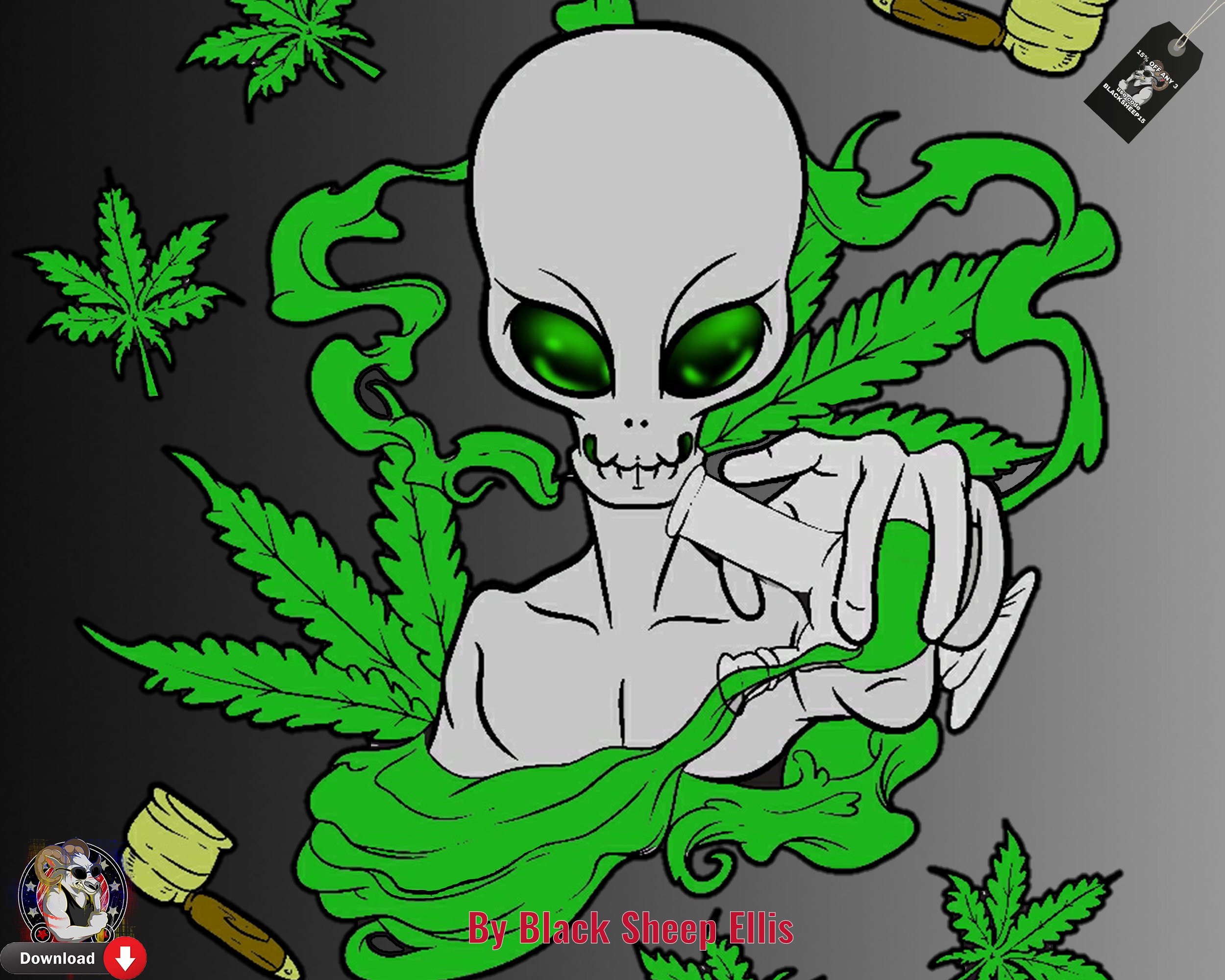 Trippy weed art from 420 Pixels