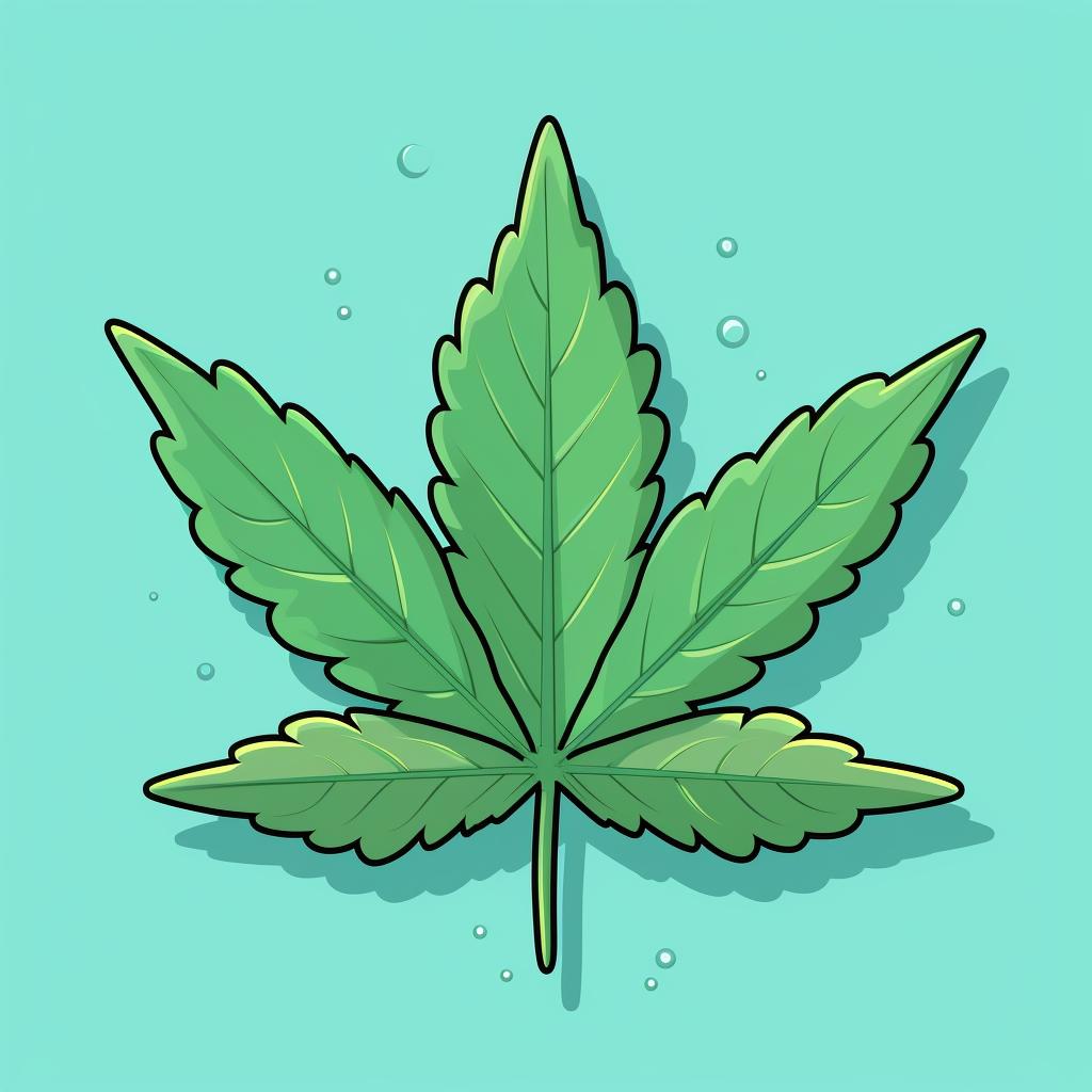 Hand-drawn outline of a weed leaf in Adobe Illustrator