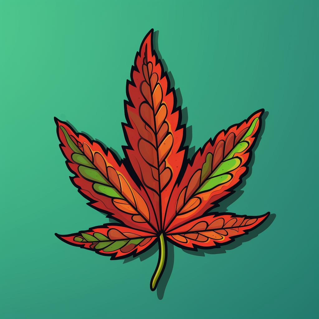 Colored-in weed leaf in Adobe Illustrator